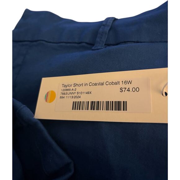 78 & Sunny Taylor Short in Coastal Cobalt, Plus Size 16W, NWT - Picture 4 of 6